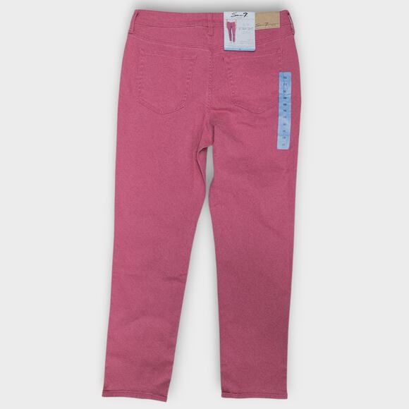 Seven7 Jeans Women's 10 Slim Straight High-Rise Fitted Hips Pink Barbiecore NWT - Picture 2 of 8